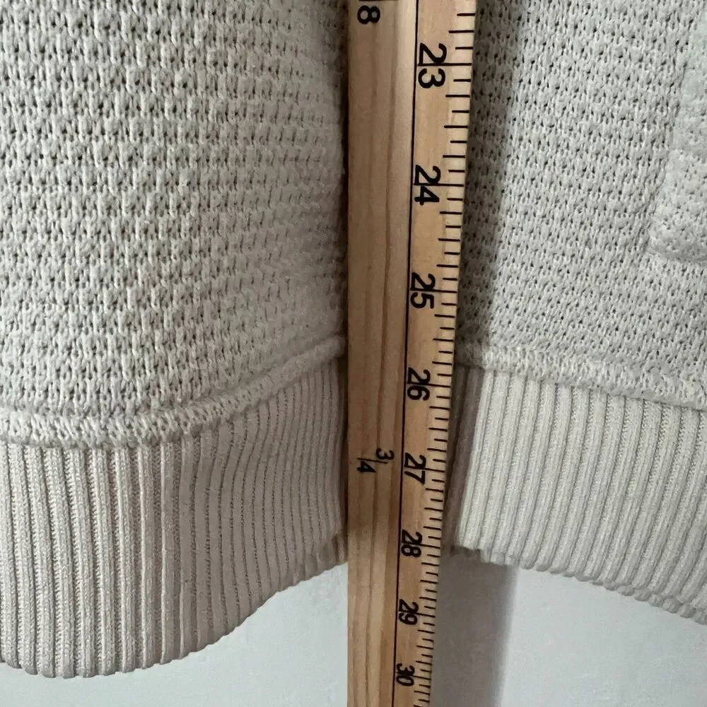 The North Face Sweater Mens XXL Cream Pullover Waffle Hoodie 1/4 Zip